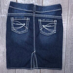 Silver Jeans Womens Denim Monroe Skirt Size 28 Pencil Thick Stitch Western Y2K